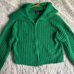 Forever 21 Green Cowl Neck Jacket; old money; It girl